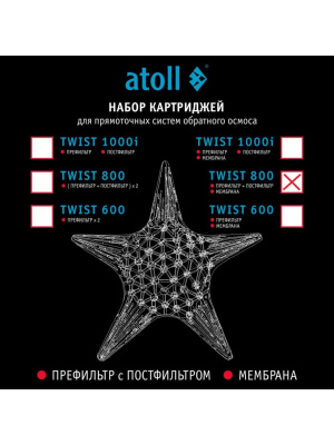 Набор Картриджей Для Atoll Twist 800 4 для очистки воды